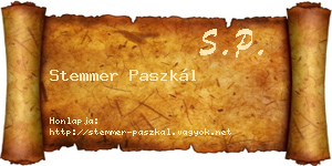 Stemmer Paszkál névjegykártya